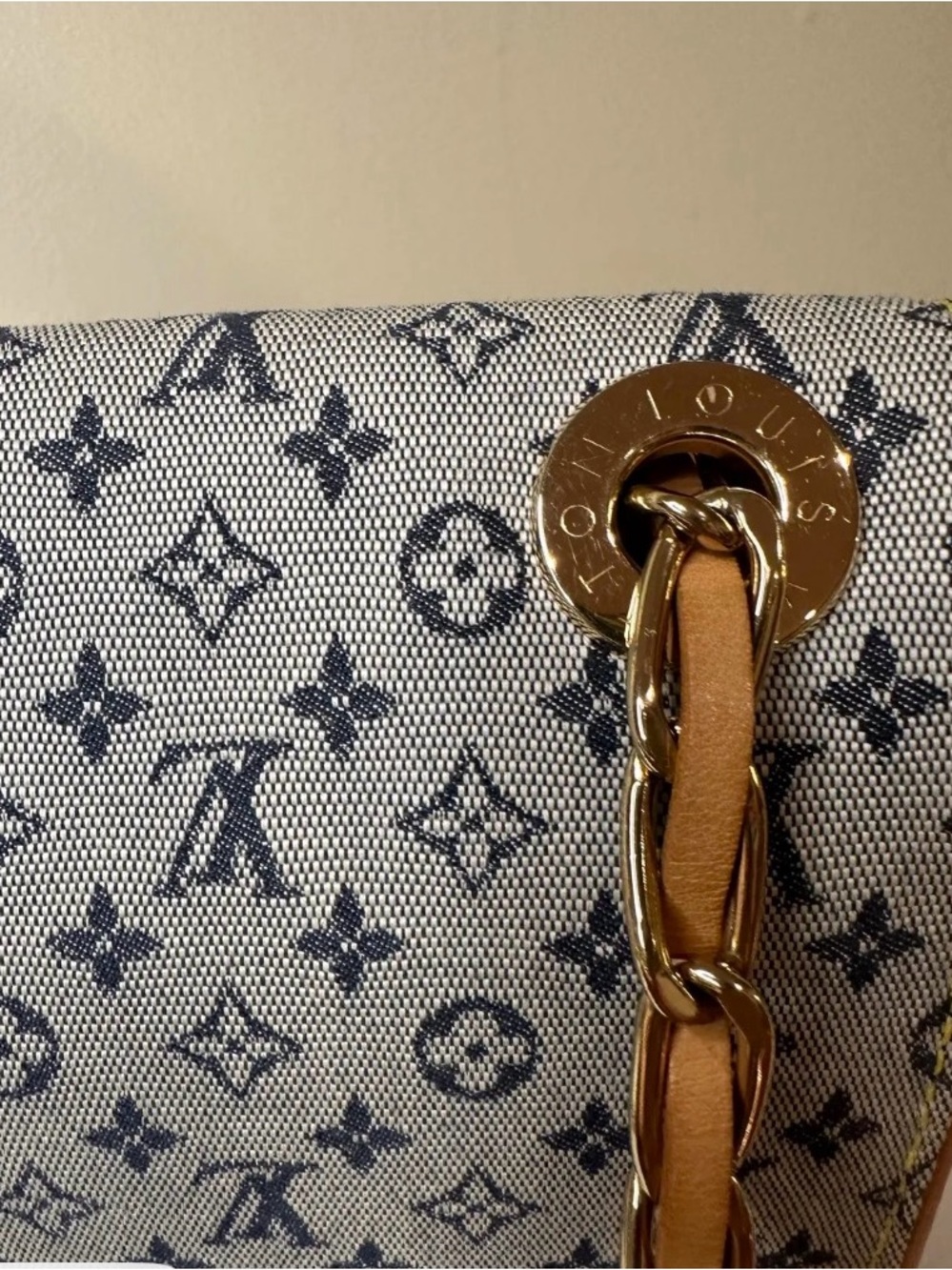 Louis Vuitton Monogram Mini linen Camille Crossbody Bag with Tan Leather Trim - Picture 6 of 6